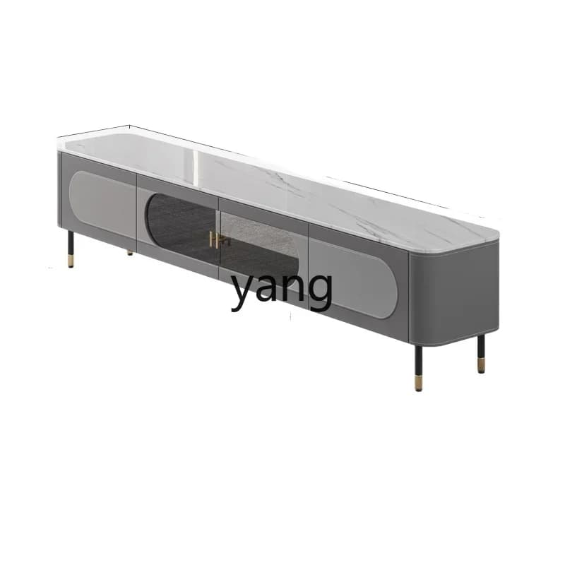 LTT simple modern rock slab coffee table TV cabinet combination living room light luxury floor home solid wood