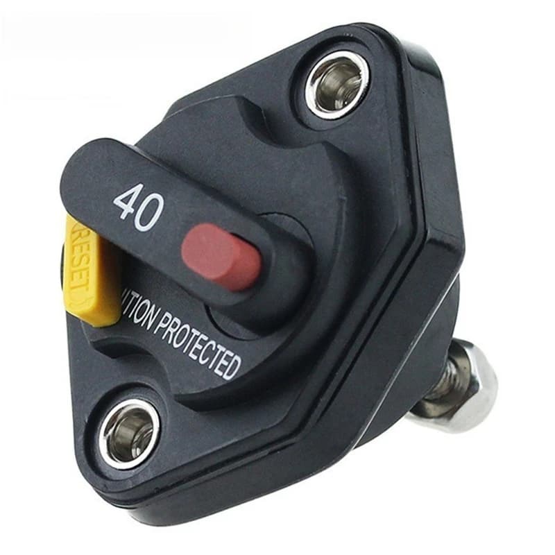 10A-50A Manual Reset Circuit breaker with toggle switch Self-recovery fuse holder Square circuit breaker