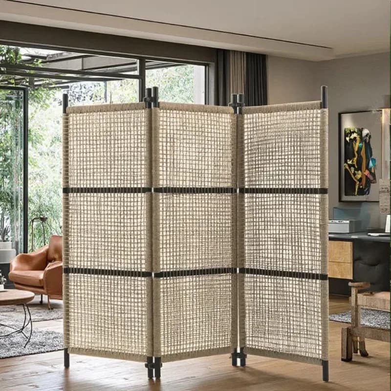 High-quality furniture factory custom-made/ODM handmade grass sieve room partition environmentally friendly telescopic