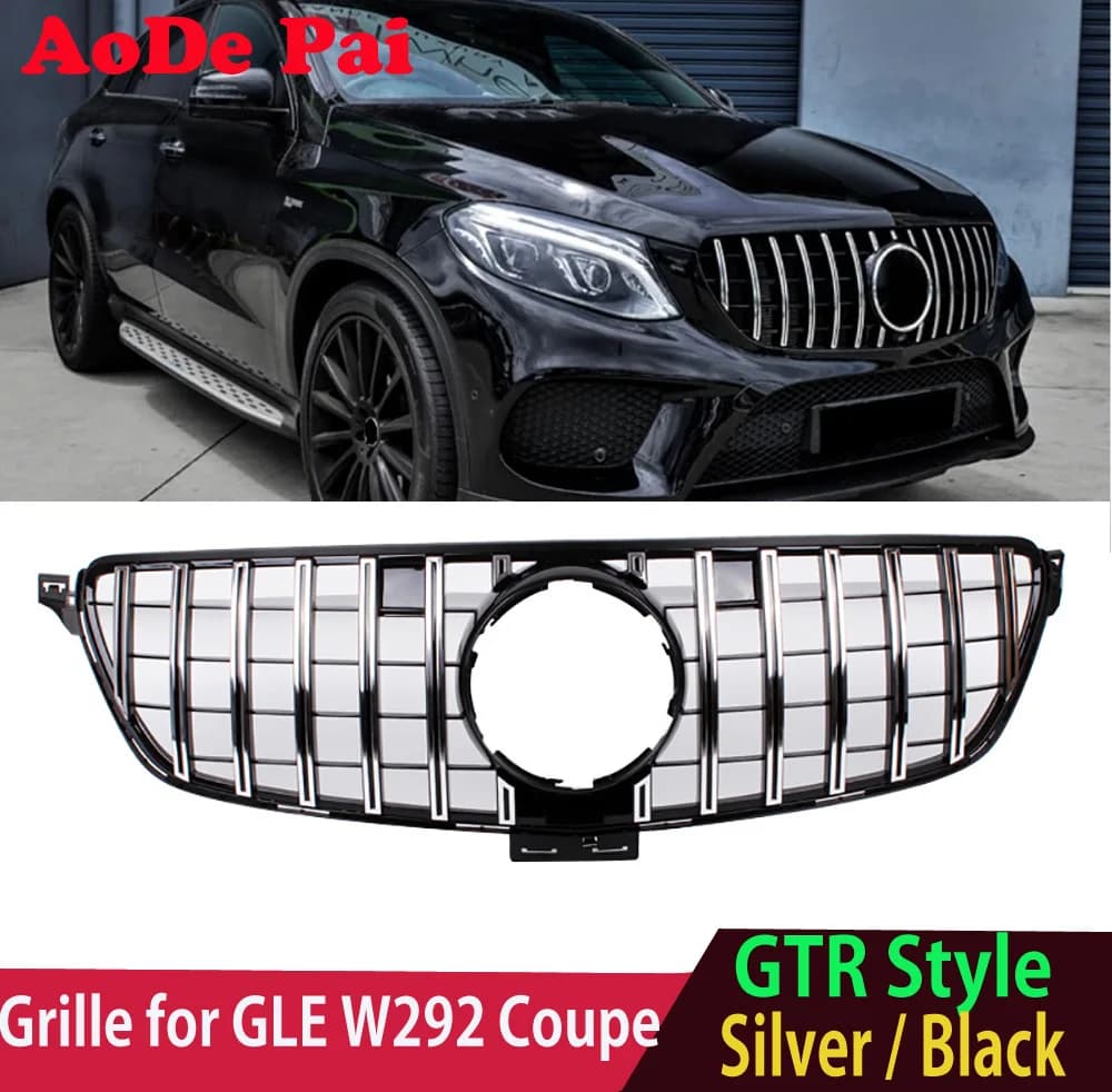 W292 Grille GTR GT Panamericana Style Front Bumper Grill Mesh for Mercedes GLE Class W292 C292 Coupe 2015-2019