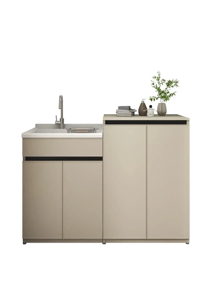 Hot sales Flipped Wave Wheel Washing Machine Balcony Protection Cabinet Washing Sink Integrated Cabinet