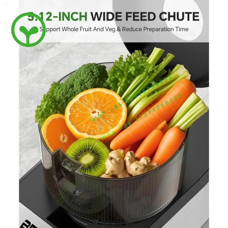 【2026】5.12 Inch Cold Press Juicer Slow Masticating Extractor Quiet Motor High Yield BPA-Free