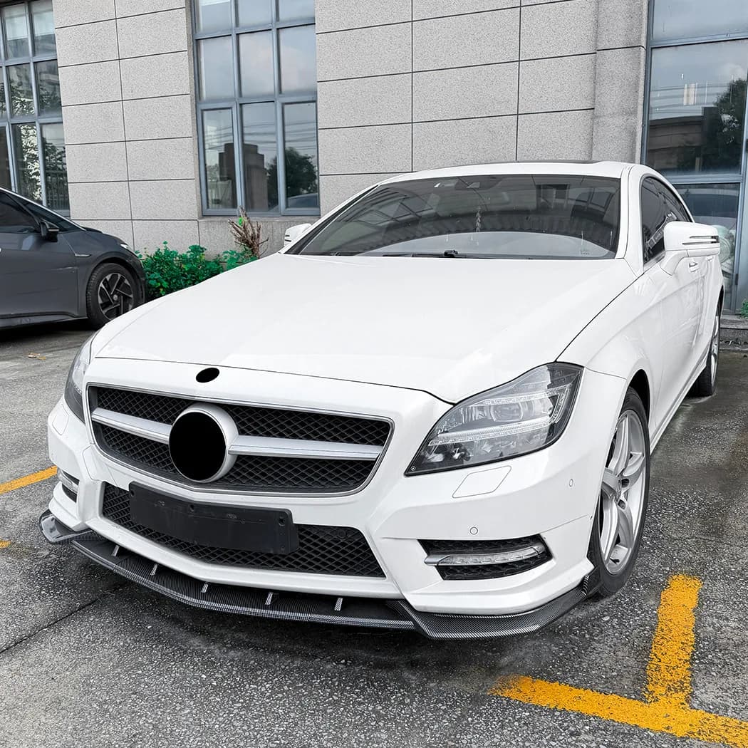 Front Bumper Lip Spoiler Diffuser Splitters Body Kit Aprons Guard Trim For Mercedes Benz CLS Class C218  AMG Line 2011-2013