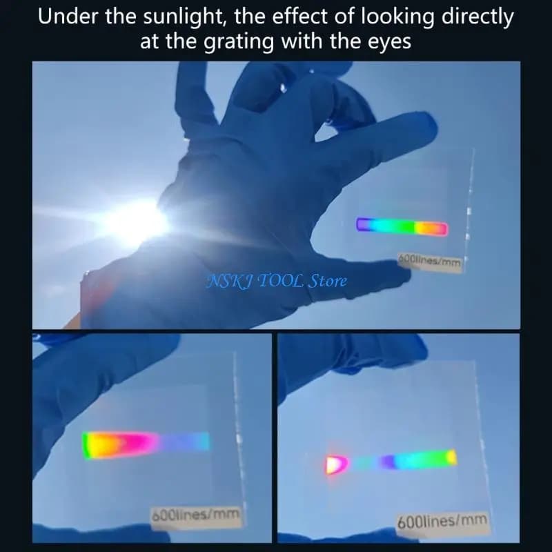 L8RC Large PET Volumetric Transmission Diffraction Grating for Spectroscopy Education
