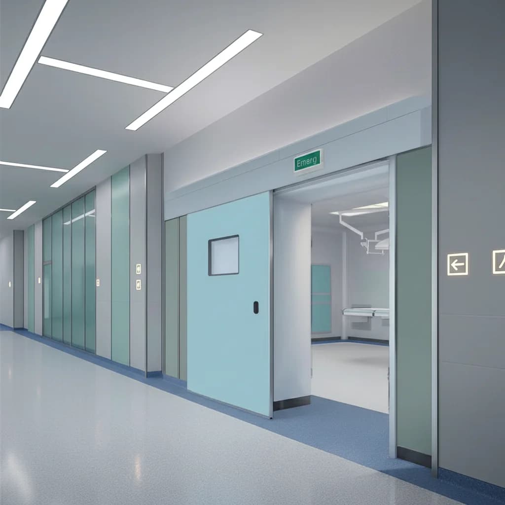 Hospital Operation Room Clean Glass Door Modern Steel Material Automatic & Manual Opening Interior Medical Grade Dustproof Door