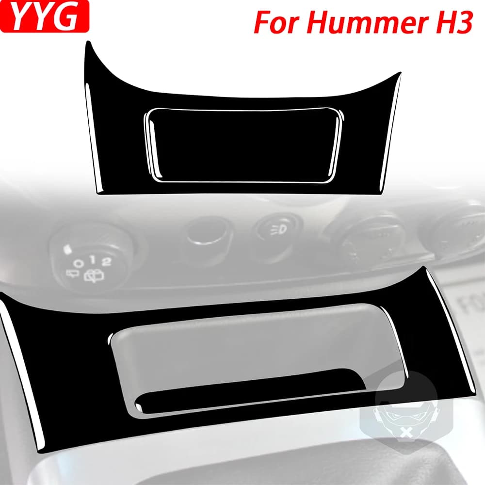 For Hummer H3 2006-2010 Piano Black Gear Shift Storage Box Panel Trim Cover Car Interior Modified Decoration Accessories Sticker
