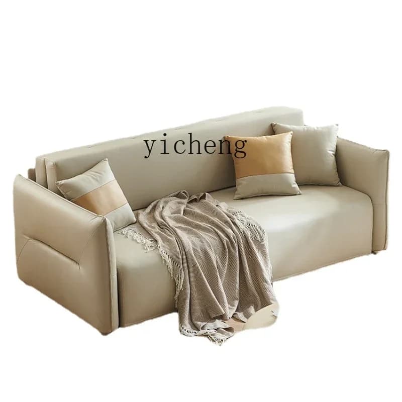 a5  Multifunctional Silicone Leather Double Sofa Bed Dual-Use Living Room Foldable Storage Sofa