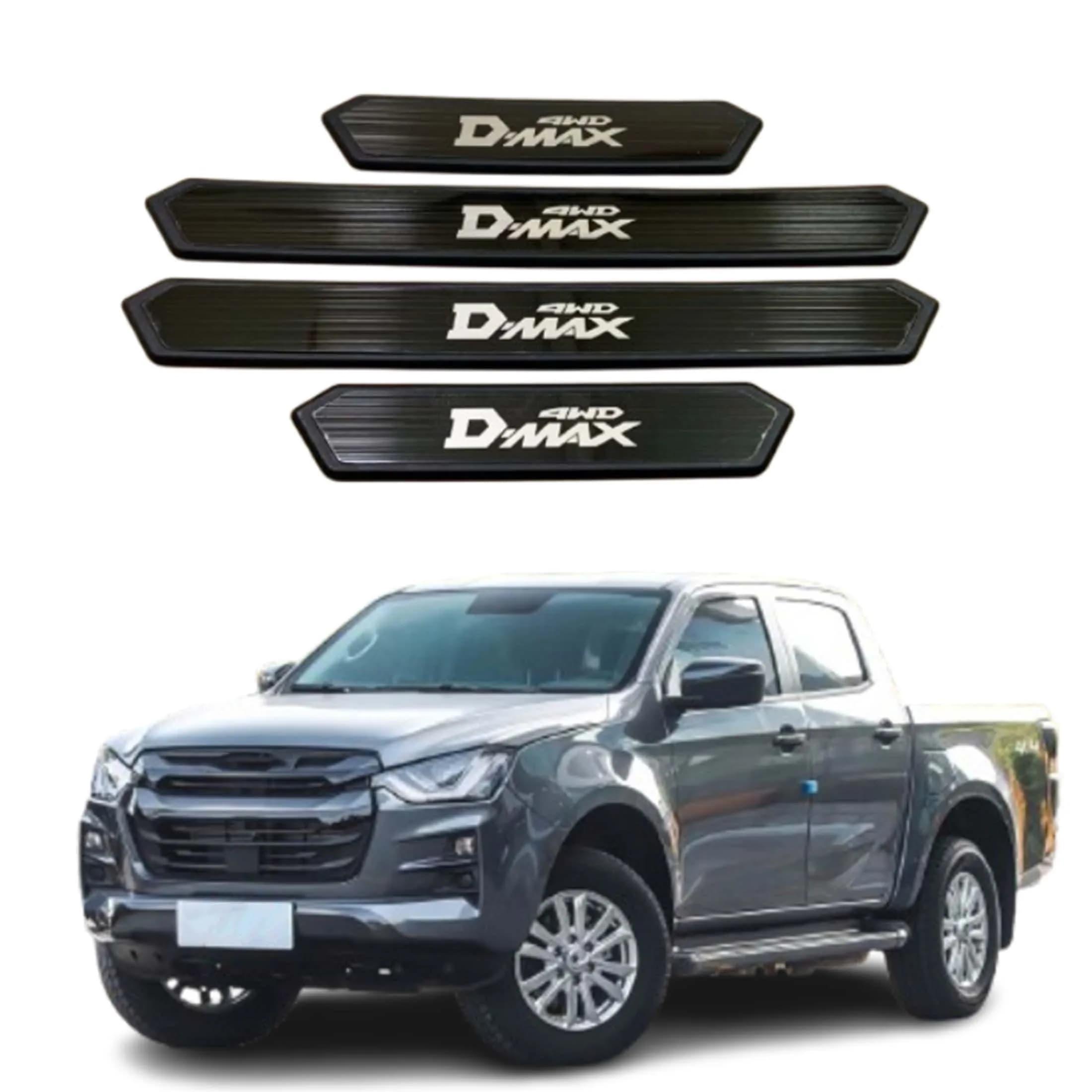 For ISUZU D-Max 2021-2026 Door Sill Protector Entry Guard Scuff Cover Interior Decoration Entry Sill Protector Car Accessories