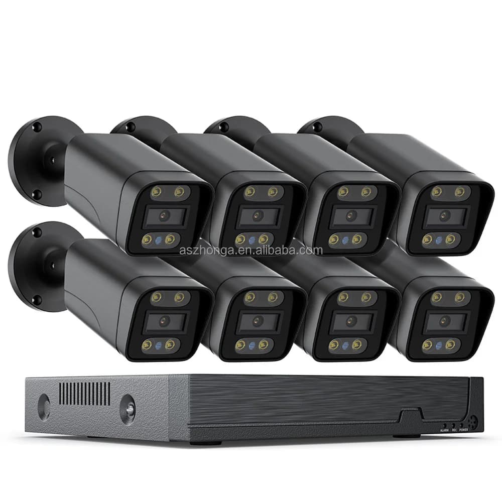 5MP 8CH POE NVR Kit IP Camera With Micro Alarm Motion Detection P2P Camera System Full Color Night Vision Smart Face Search