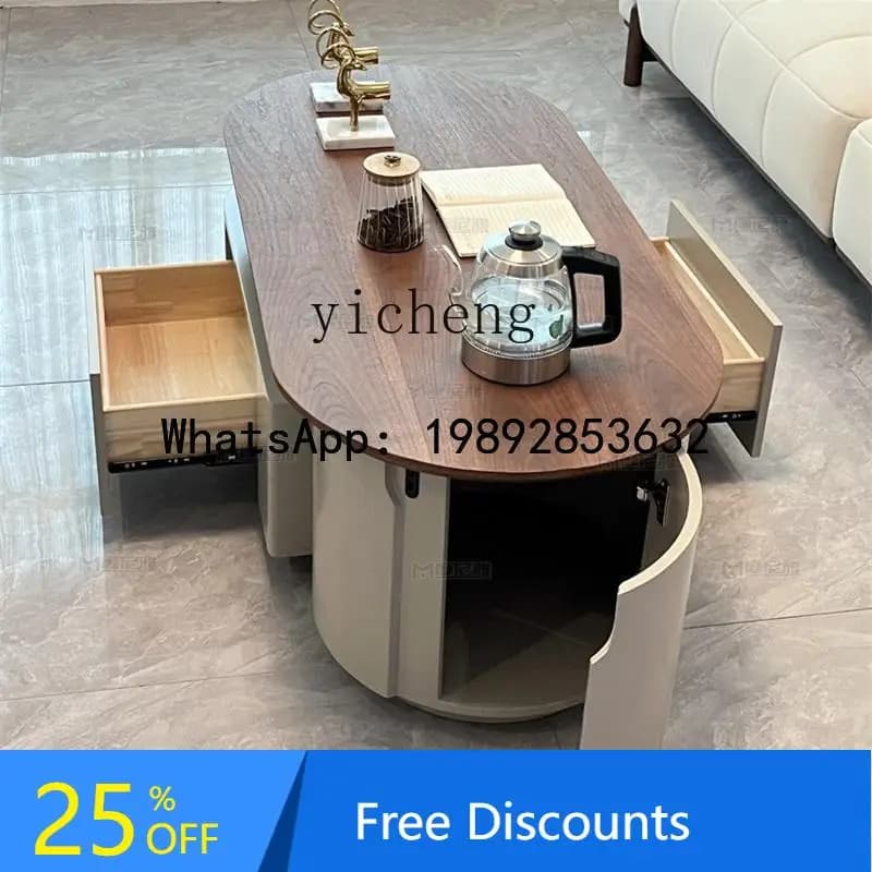 Modern Fashion Medieval Retractable Coffee Table Kettle Integrated Household High-end Tea Table