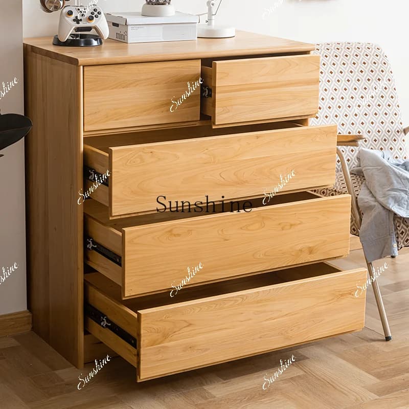Solid wood chest of drawers storage cabinet bedside storage living room floor bucket cabinet  FT