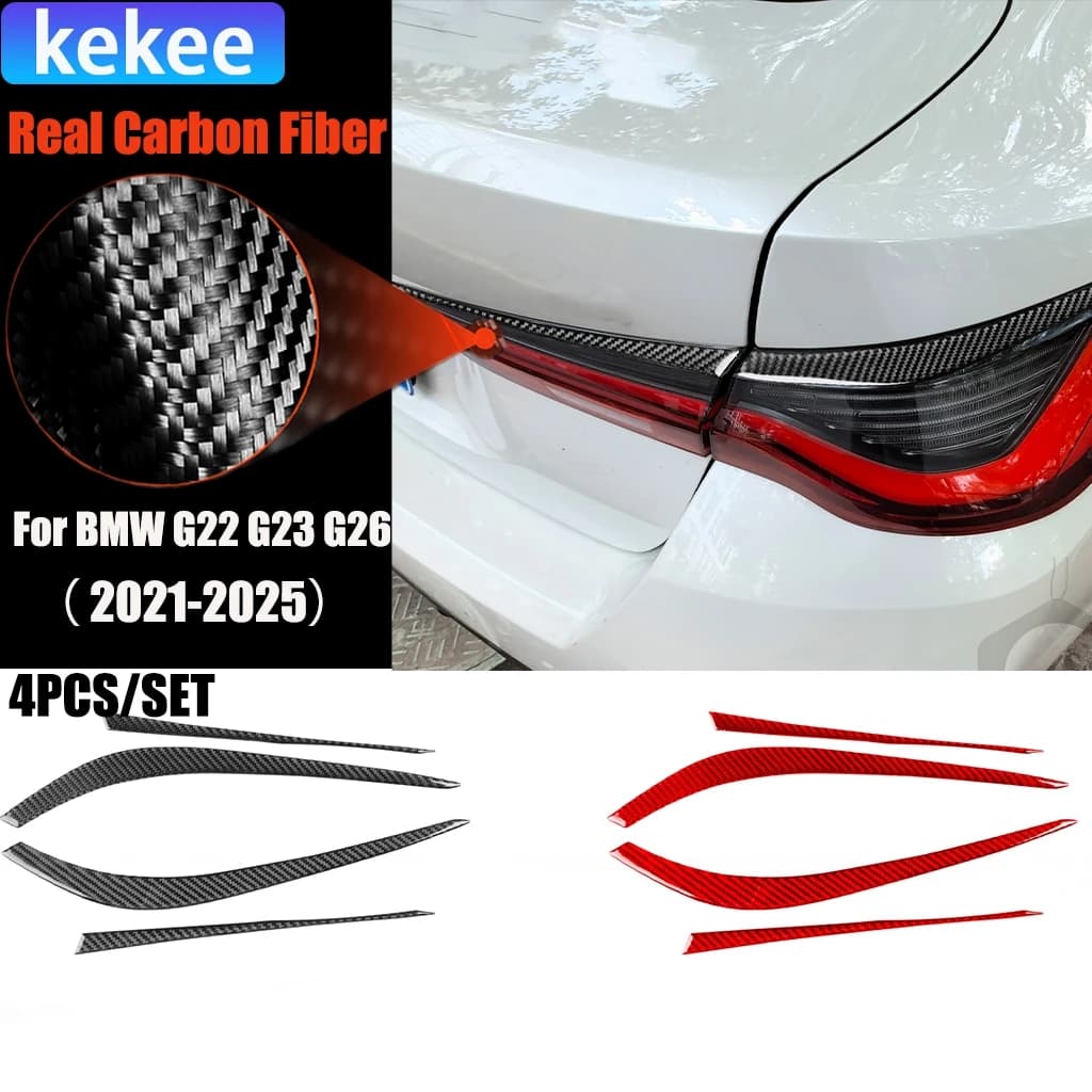 Carbon Fiber Car Accessories Tail Lamp Header Modified Exterior Trim Cover Sticker For BMW 4 Series 4 Door G22 G23 G26 2021-2025