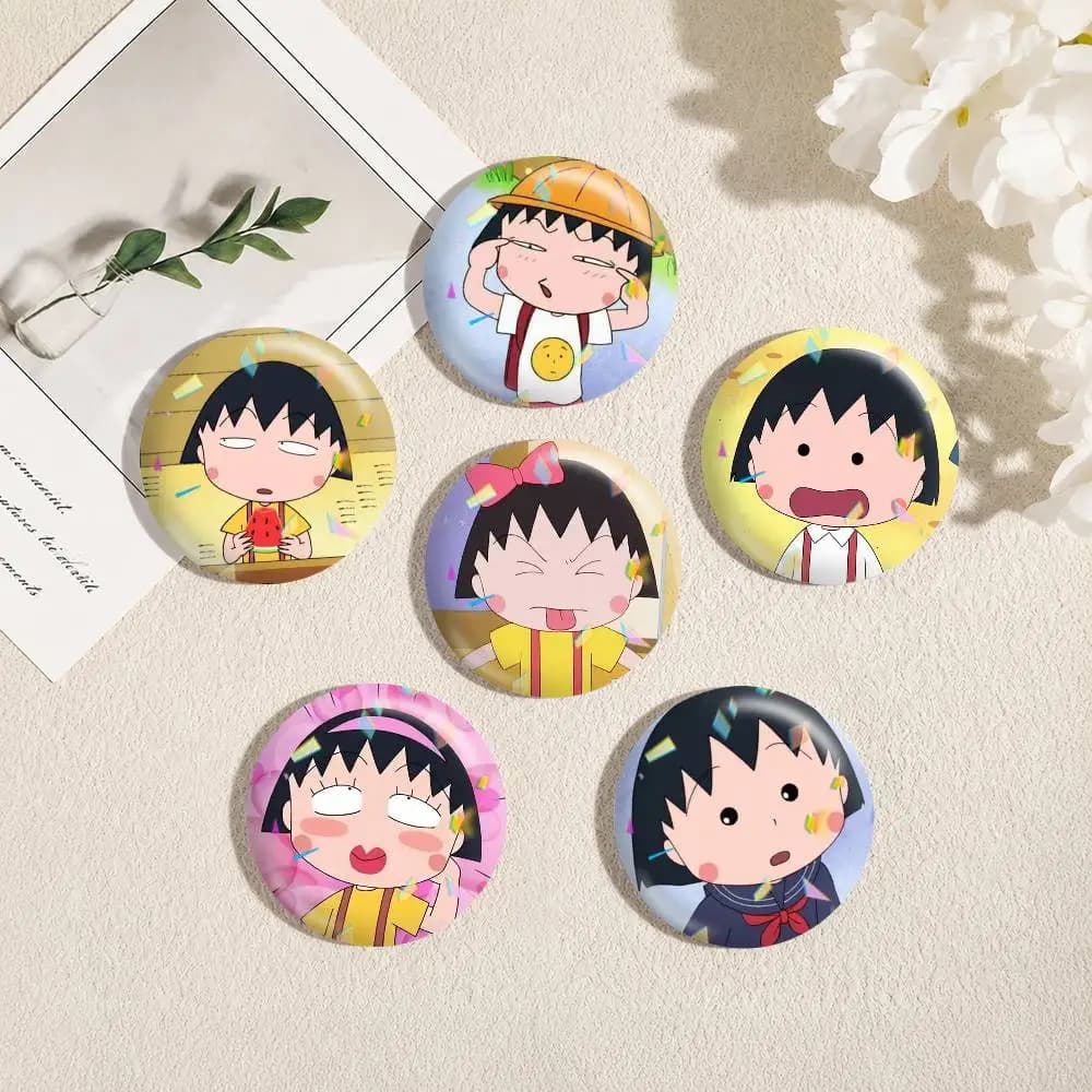 Cute Anime Maruko-chan 25mm 32mm 44mm 58mm 75mm Brooches Badges Pins for Accessories Gift