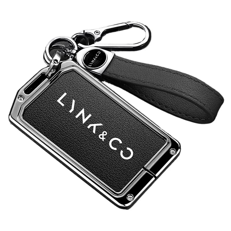 Premium Zinc Alloy Card Key Cover Case for Lynk & Co 09/03 (2021-2022) - Protective Key Fob Shell Key Bag Chain