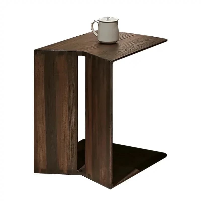 Minimalist rubber wood solid wood edge art sofa corner living room home bedroom bedside table