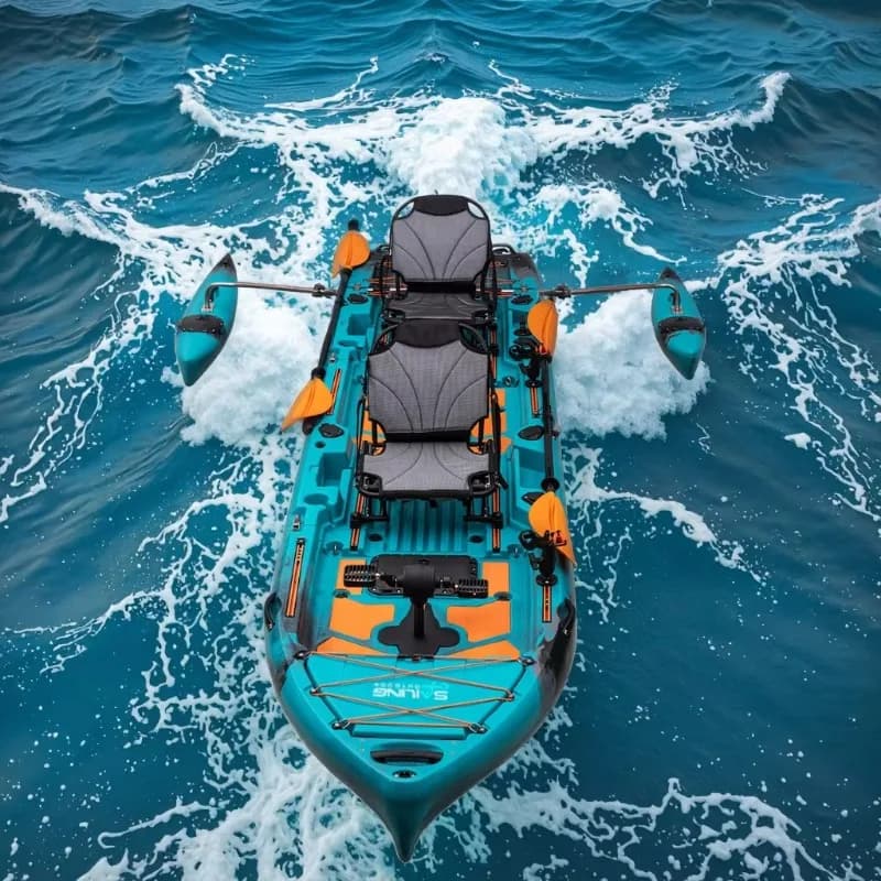 2 Person 3 Modular Waterproof Paddle Drive Kayak for Fishing & Outdoor Sports Top Rowing Watercraft for Surfing & Touring Design