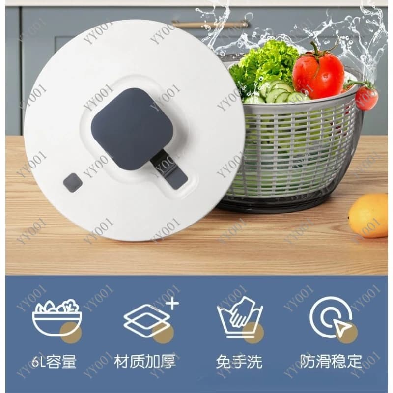 Household Manual Drain Basket Multifunctional Fruit Vegetable Salad Dehydrator