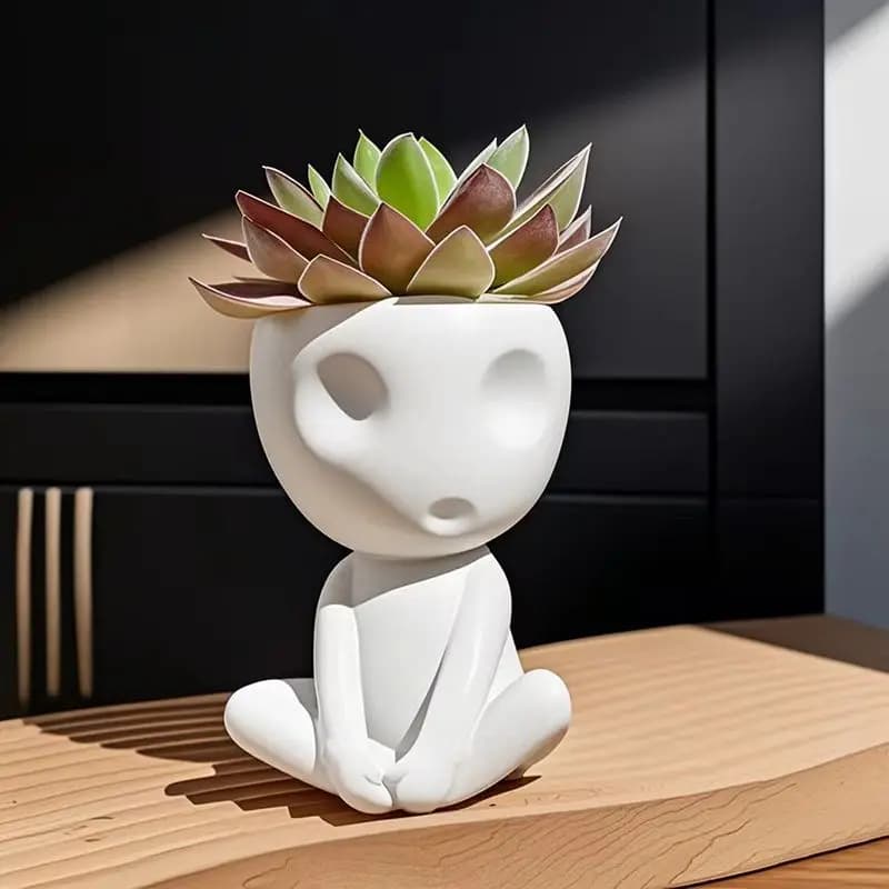 Nordic Abstract Figure Small Flower Pot Modern Minimalist Personality Niche Creative Desk Decoration Artificial Flower Pot