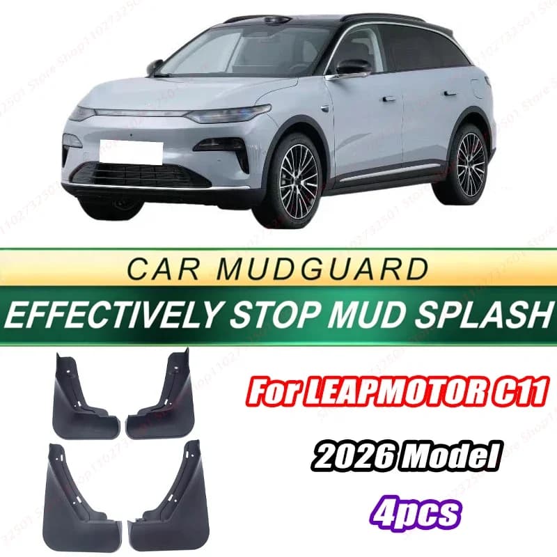 For LEAPMOTOR C11 2026 Model 4PCS Front Rear Mud Flaps Splash Guards Fender Mudguards Auto Accessories