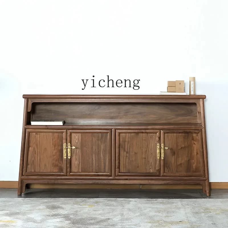new Chinese Zen furniture solid wood shoe cabinet dining side cabinet entrance storage decorative cabinet