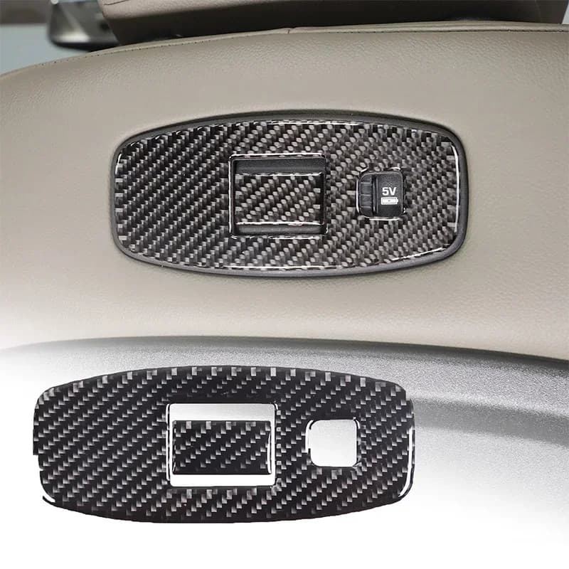 For Land Rover Defender 2020-2024 Soft Carbon Fiber Car Seat Rear Charging Port Panel Decoration Sticker Interior Accessories