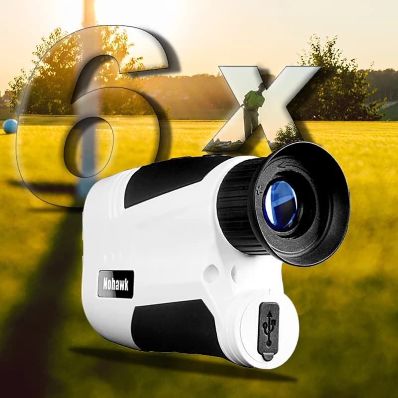 NOHAWK Golf Rangefinder with Slope Compensation Rechargeable Laser Range Finder Flag Lock Vibration Golf Accessories for Golfing