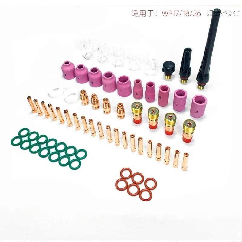 Argon arc welding  accessories 68-piece set WP-17/18/26 glass porcelain nozzle chuck fluid guide guns tail gasket accessories