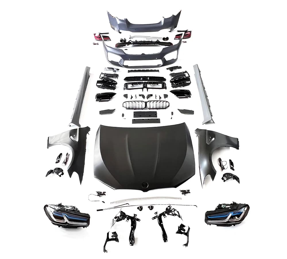 For 5S F10 F18 To G30 G38 LCI M5 Style Bodykit PP Front Bumper Rear Diffuser Grille Fender Duct Side Skirts Car Tuning Upgrade
