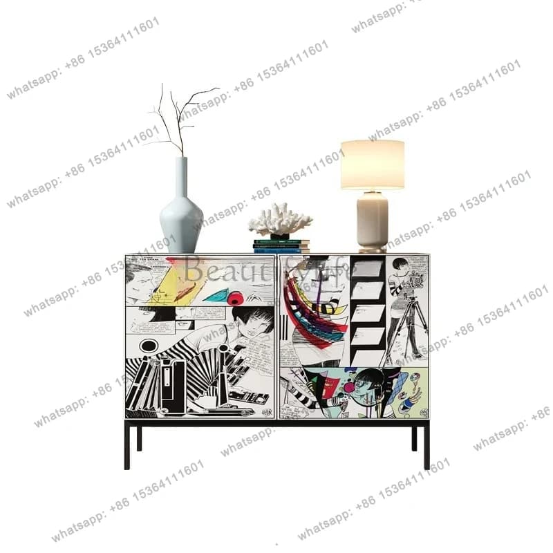 corridor entry living room wall decorative cabinet modern simple painted solid wood dining side cabinet