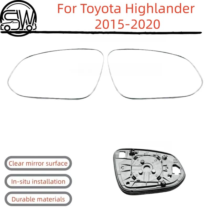 For Toyota Highlander 2015‑2020 Rearview Mirror Glass Without Heating.
