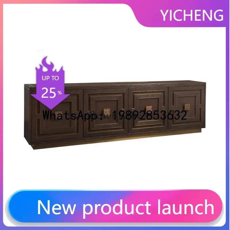 QQ American solid wood creative design TV cabinet living room storage audio-visual cabinet household
