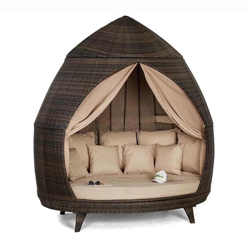 Courtyard Leisure Rattan Bed Holiday Villa B & B Swimming Pool Outdoor, Large Round Sofa