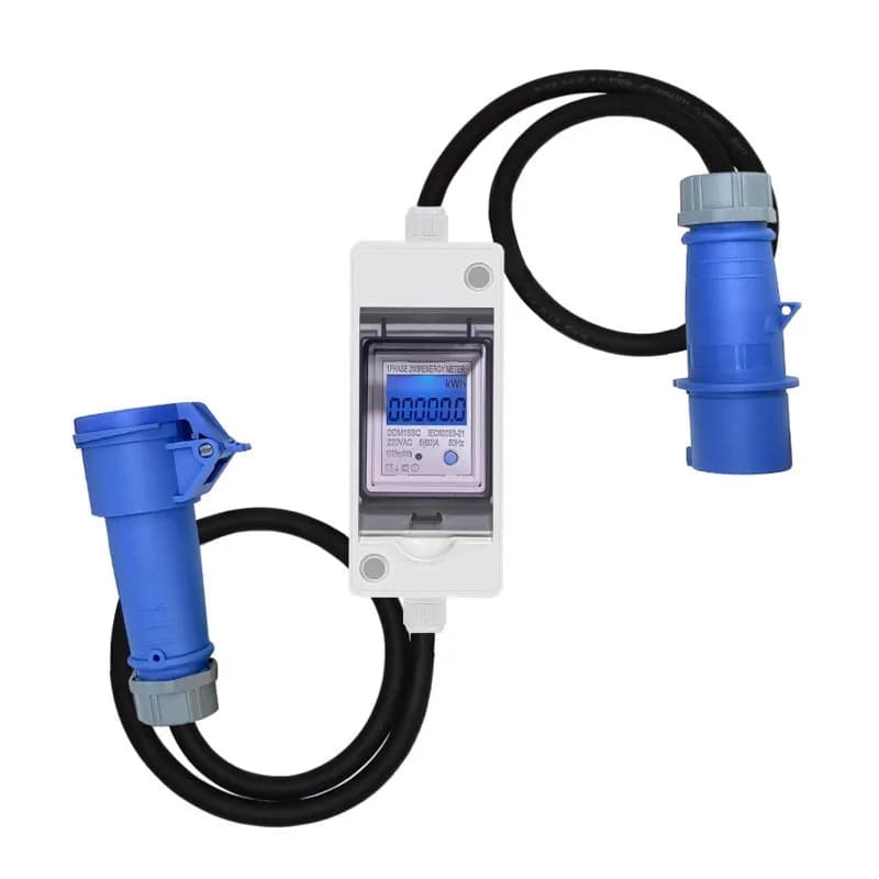 Mobile Meter Charging European CEE Plug Mobile Clear Meter