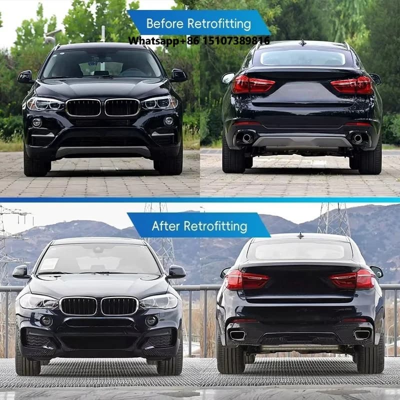 New 2015-2019 F16 for X6 Car Modification Upgrade M-Tech Body Kit Front/Rear Bumper Lip Side Skirt Wheel Arch Exhaust Tailpipe