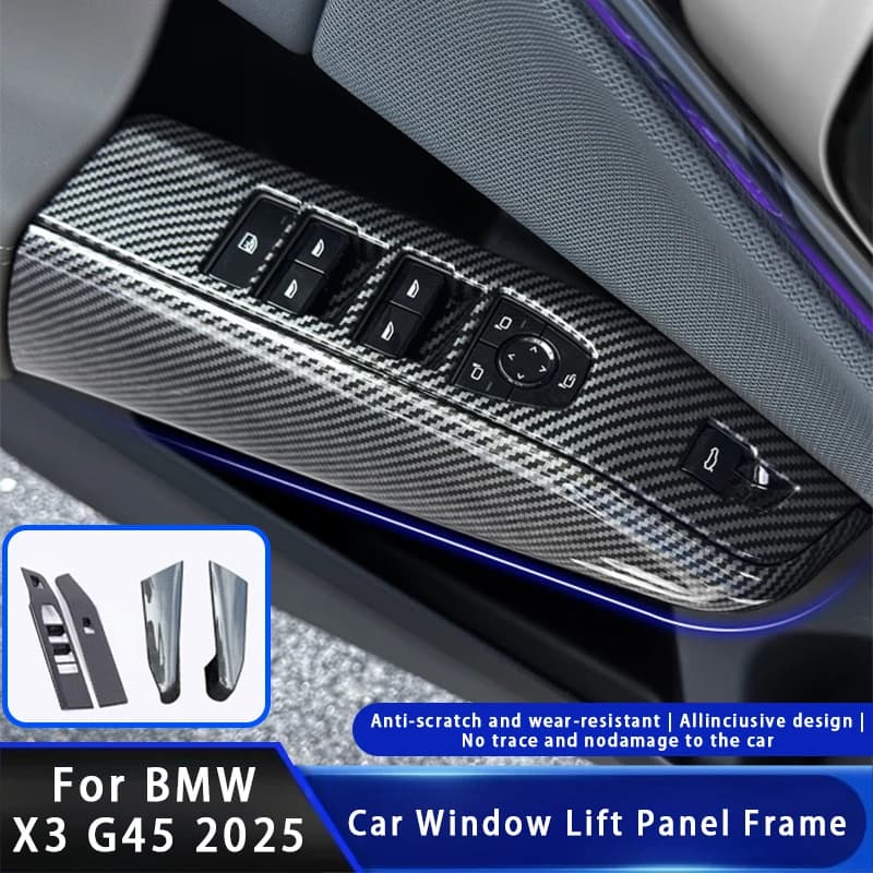 For BMW X3 G45 2025 LHD Car Window Lifting Button Side Panel Cover Protection Plate Auto Interior Modification Accessories
