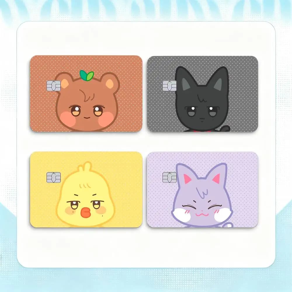 Cute cartoon Hot J-ATEEZ Kpop  Credit Card HD Stickers Small Chip Waterproof Sticker Game Card Decal Gift