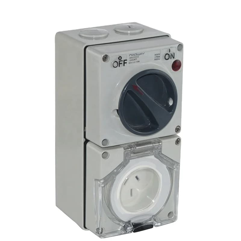 IP66 3 Phase 56CV315 Industrial Combination Switch Socket with 3 Flat Pins for Australian Environment