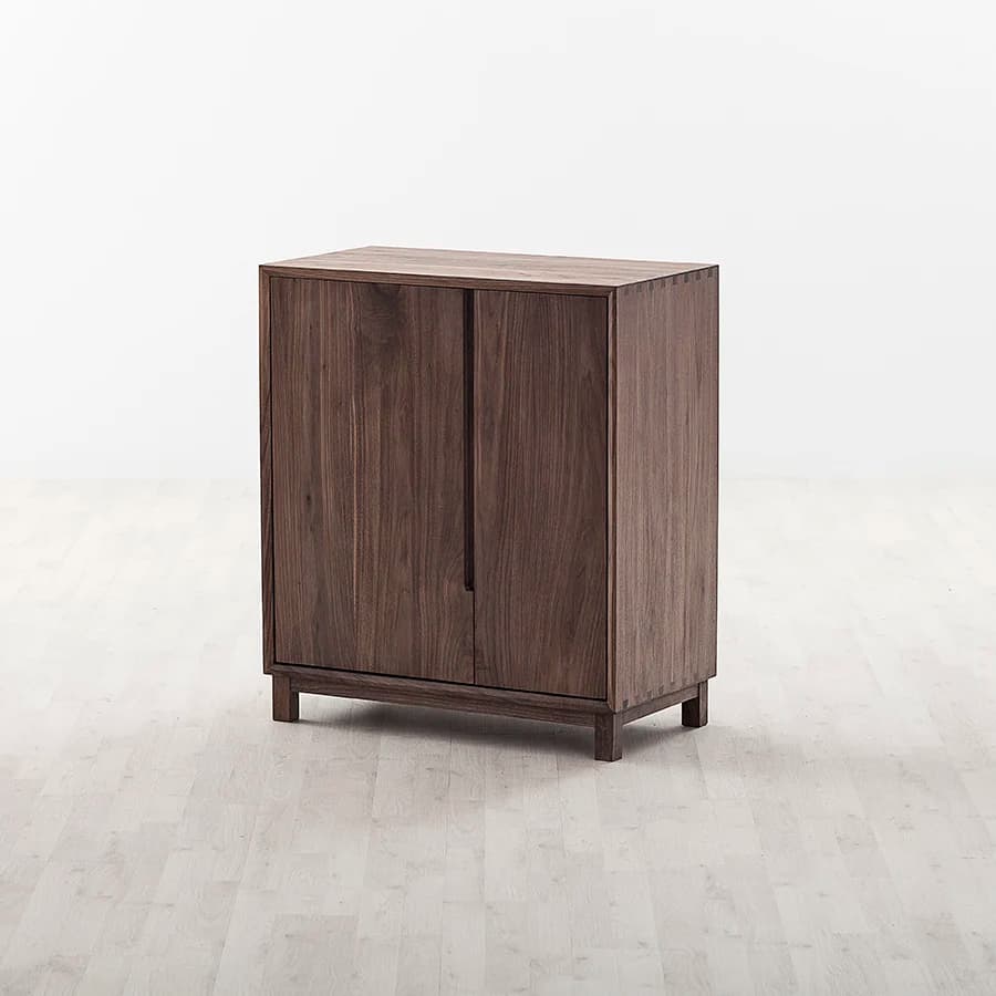 LTT solid wood double door entryway cabinet living room side cabinet walnut ash modern and minimalist
