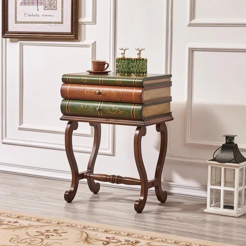 Book shape edge few retro painted small coffee table two bucket table