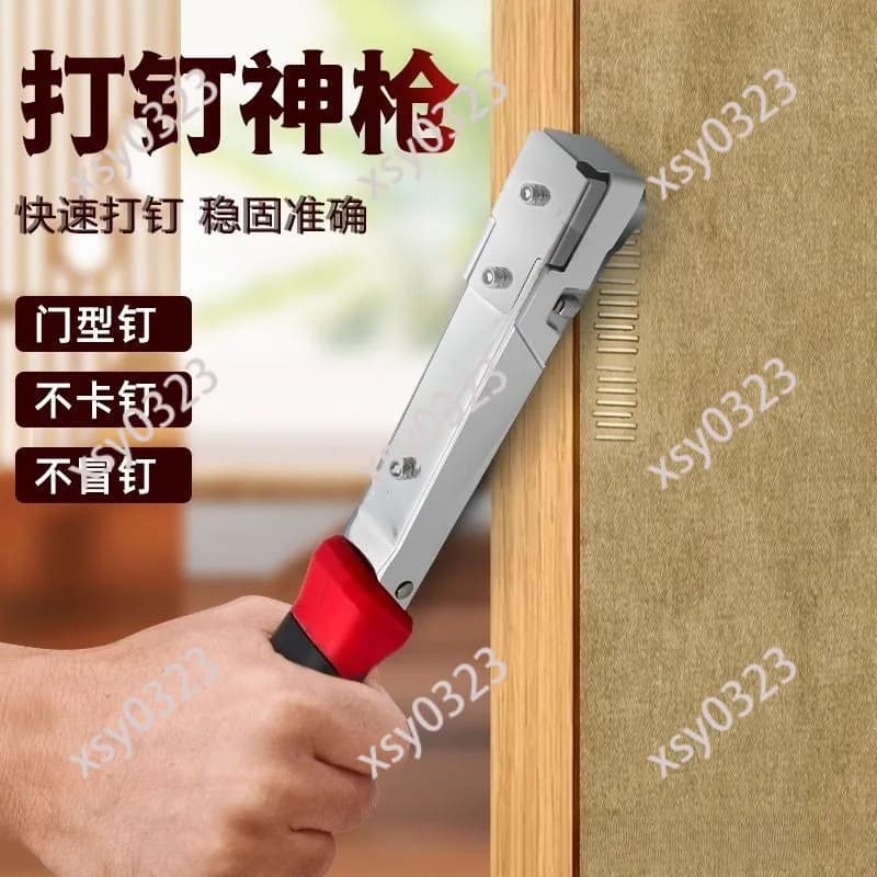 Hand Operated Staple Tacker Heavy Duty Nail Gun for Frames Carpentry Installation Work