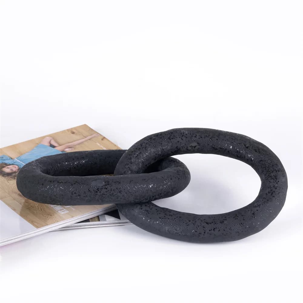Resin Knot Decorative Objects Round Resin Chain 2-Link Wabi Sabi Home Decor Table Home Decor