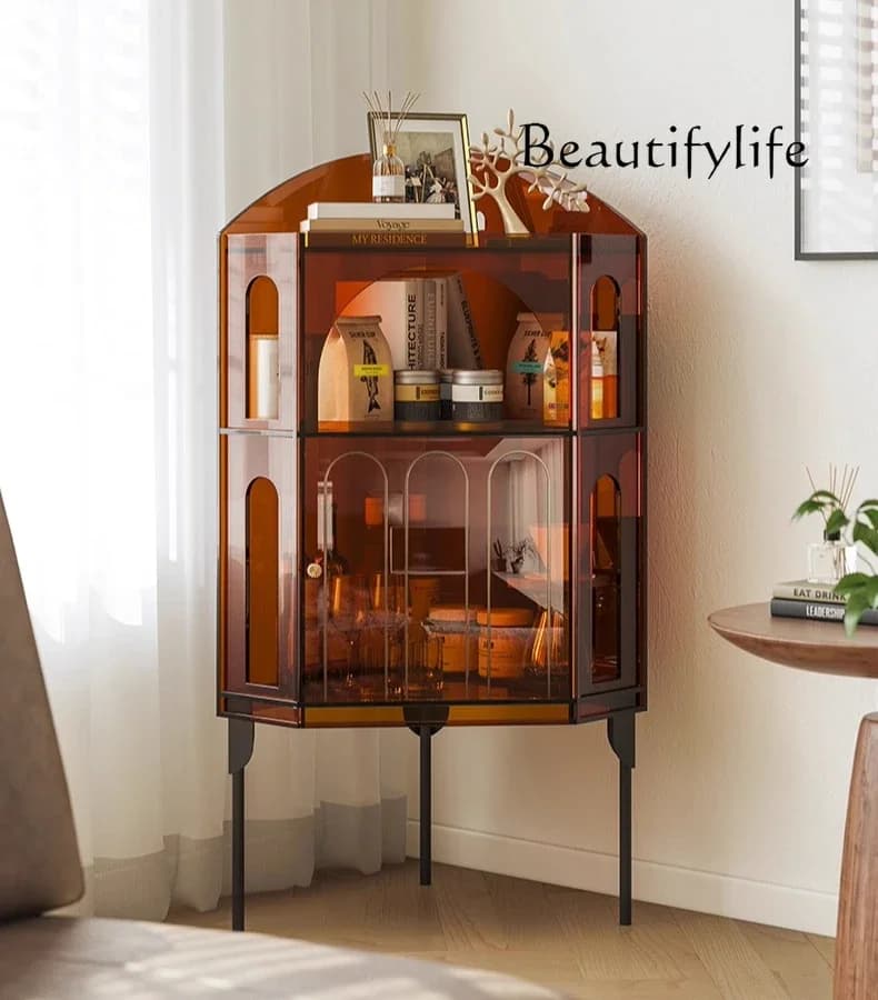 BbLight Luxury Corner Cabinet Storage Triangular Dining Side Locker Living Room Sofa Side Corner Wine Shelf Designer