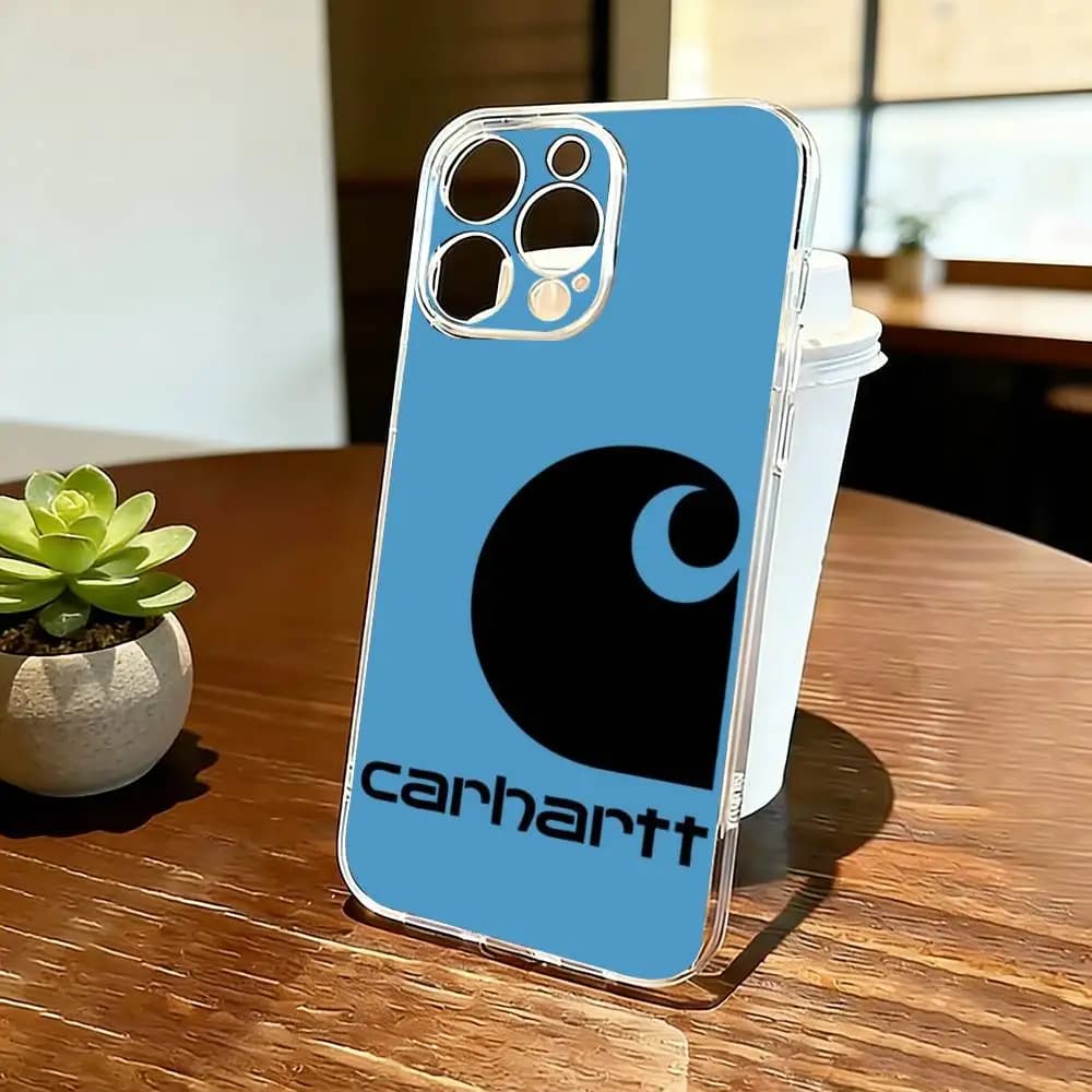 Fashion C-Carhartt Logo Phone Case For iPhone 17 16 15 14 13 12 11 Mini Pro Max Plus Transparent Cover
