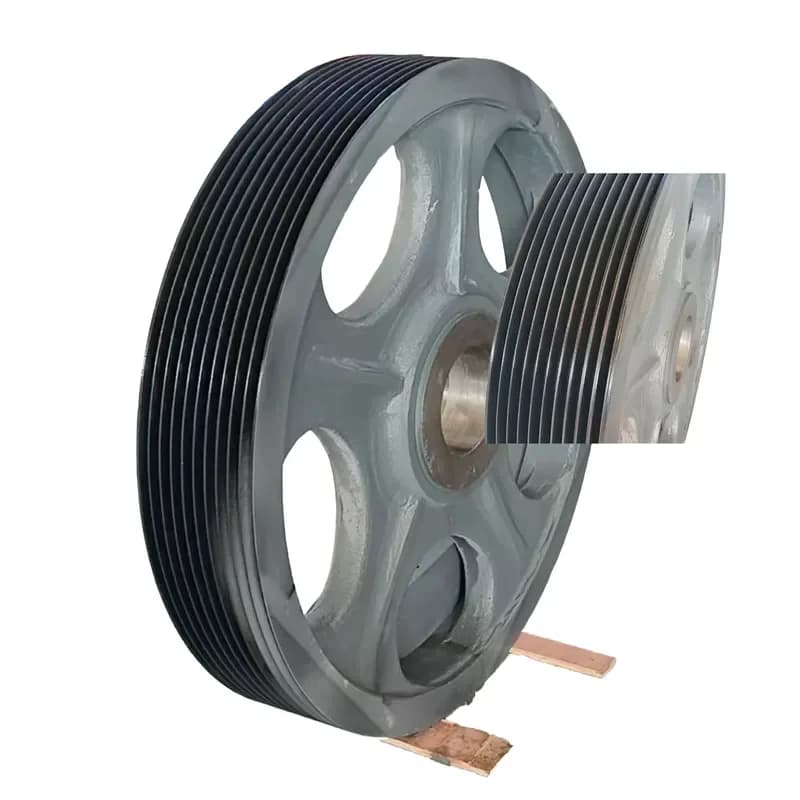 Heavy Cast Iron Crusher Belt Pulley Wear Resistant Drive Flywheel Pulleys for Mining Crusher Spare Parts