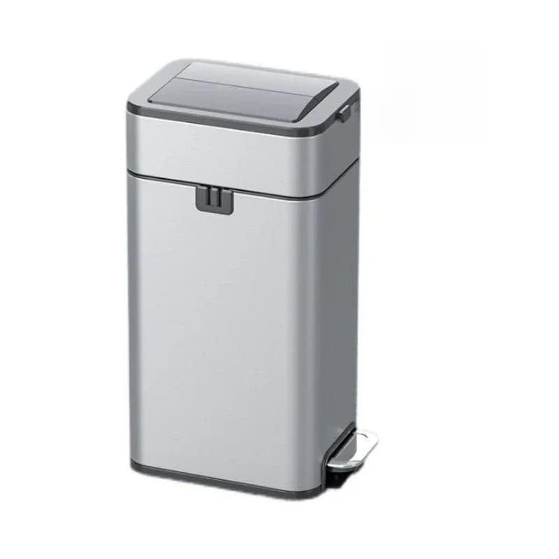 Foot-operated trash can, household covered bathroom, toilet, kitchen, living room, office foot pedal automatic packing large