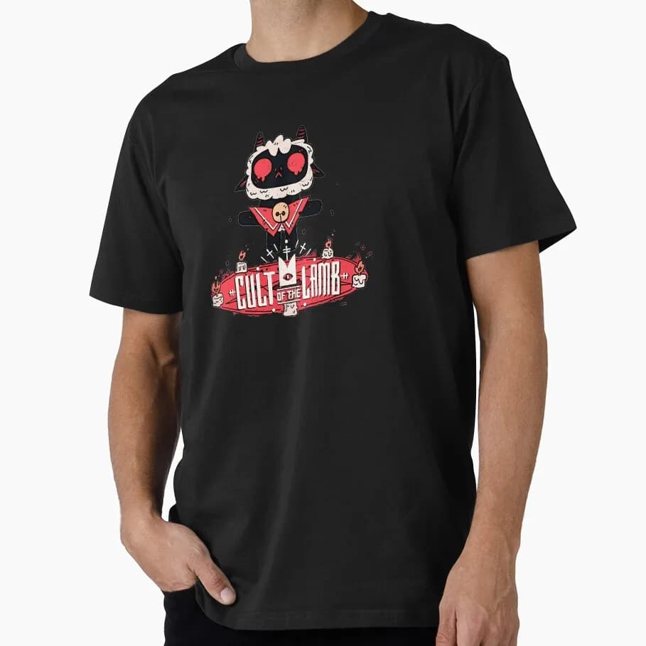 Cult of the Lamb Themed Horror game Gift T-Shirt for gamer 100% Cotton printed Short-Sleeve Unisex Tee All Size Tops S–6XL