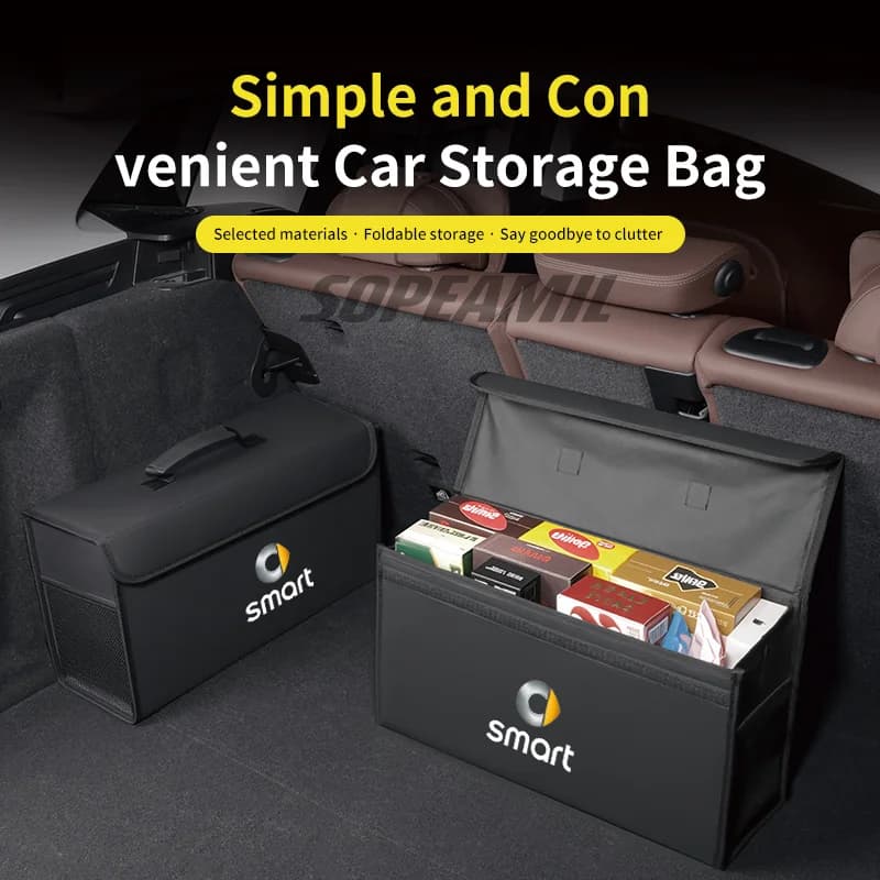 Car Trunk Storage Box Foldable Stowing Tidying Bag Smart Fortwo Forfour Forjeremy 451 453 Brabus Roadster Forstars Sprite 1 3 5