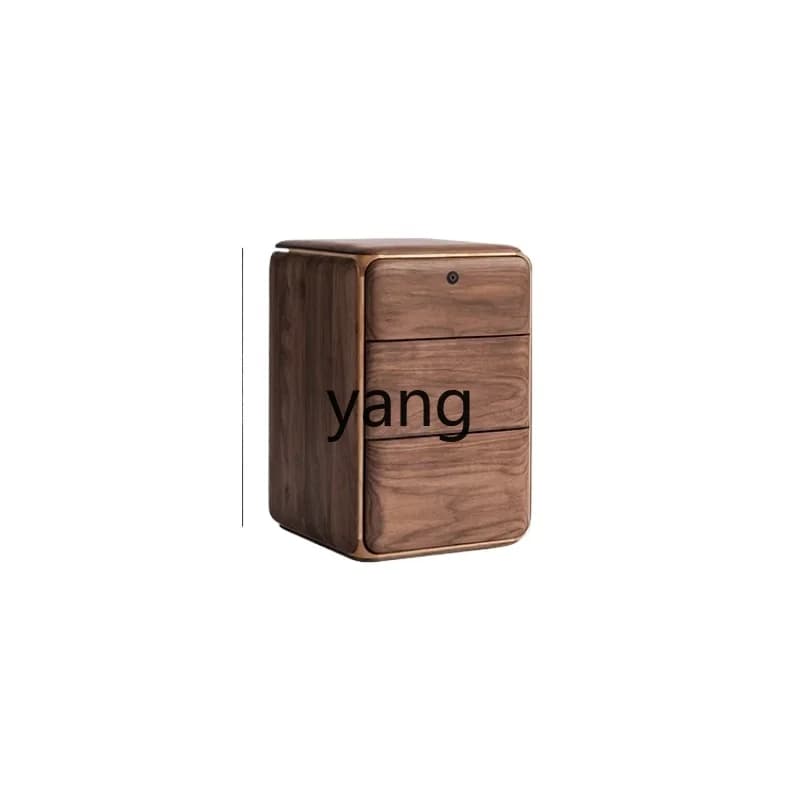 LTTM ultra-narrow black walnut bedside table small solid wood mini smart small apartment bedroom