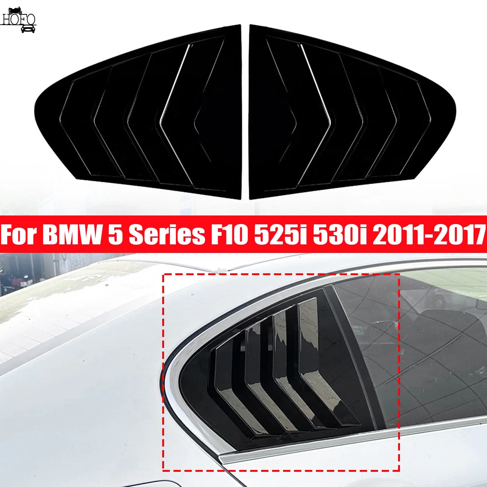 For BMW 5 Series F10 525i 530i 2011-2017 Car Rear Window Side Louvers Shutter Cover Air Vent Trim Accessories