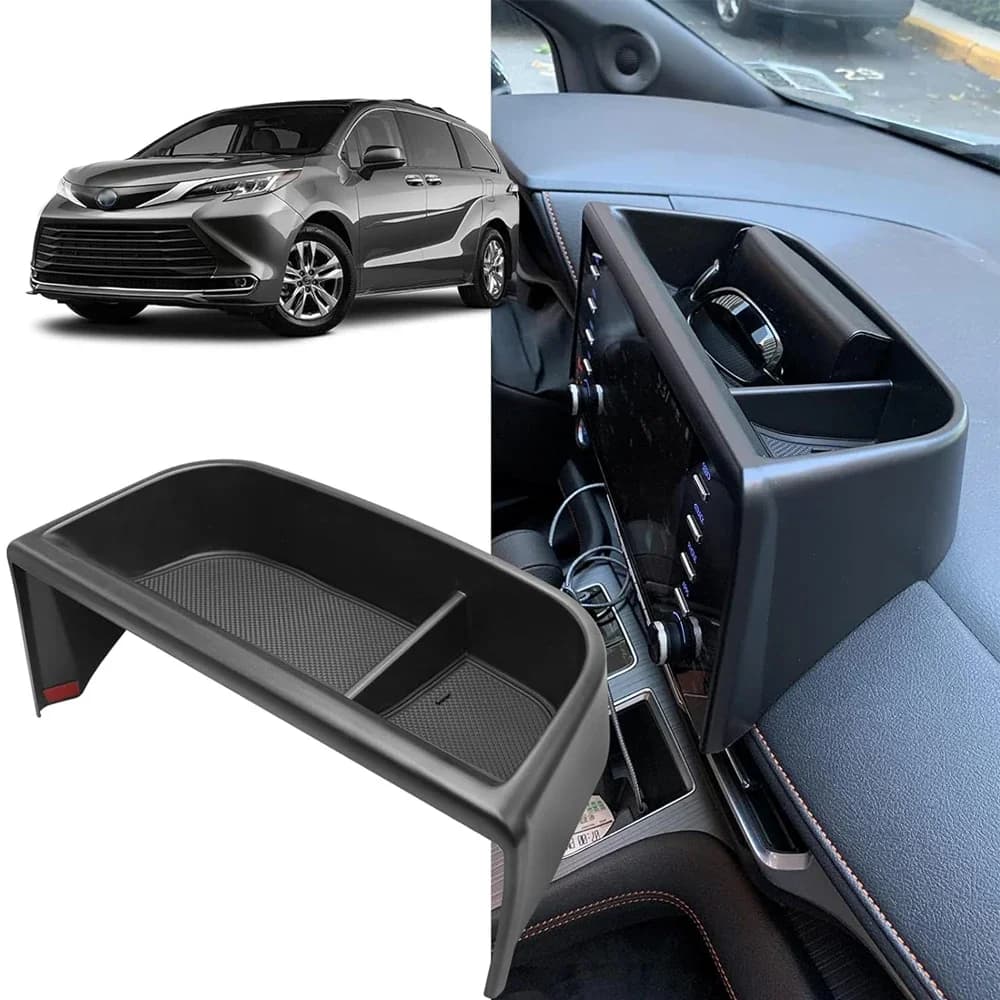 Dash Storage Tray for Toyota Sienna 2021 2022 2023 2024 Interior Accessories, Dashboard Center Console Organizer Behind Screen